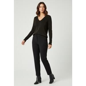 Brunello Cucinelli Metallic V-Neck Long Sleeve Top